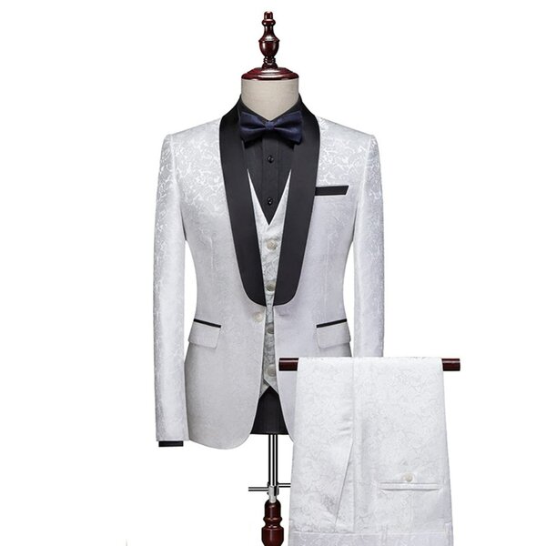 Costume trois pièces slim fit gris et noir