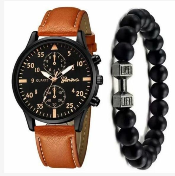 Montre homme en cuir avec bracelet LIFE