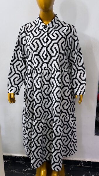 Robe chemise géométrique chic