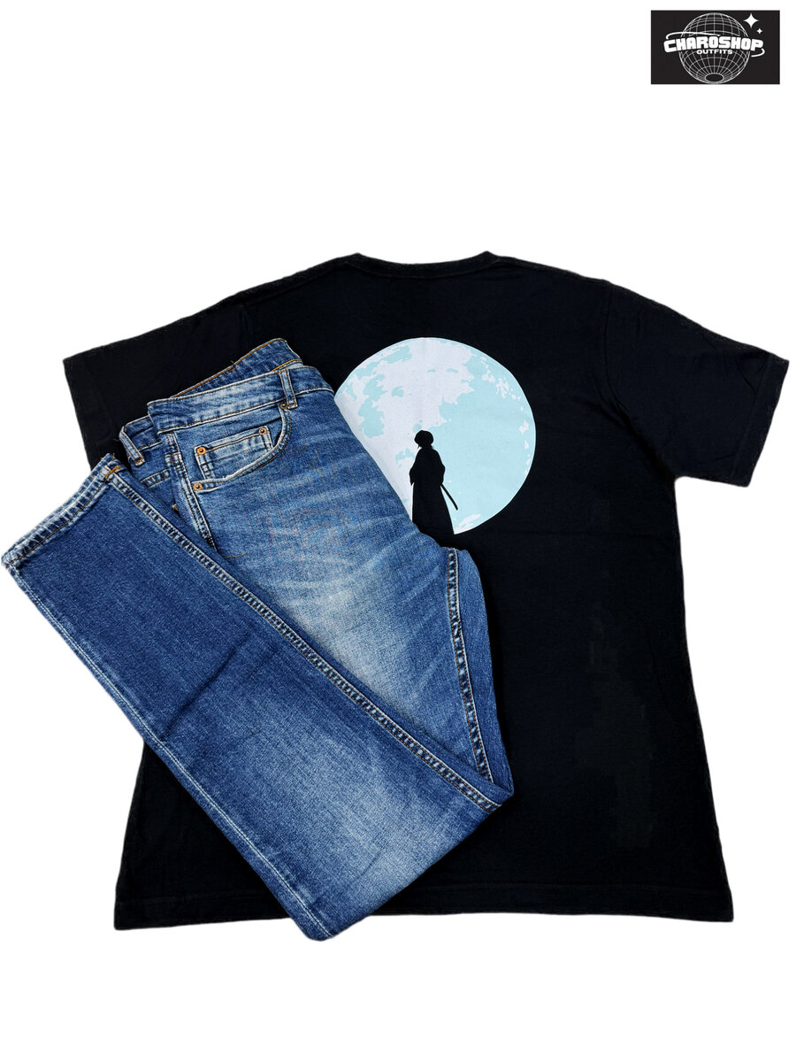 T-shirt noir avec motif Uniqlo