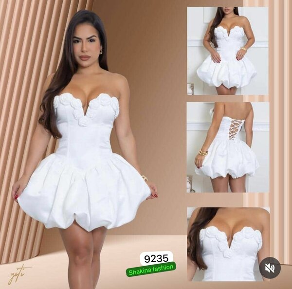 Robe courte bustier blanche