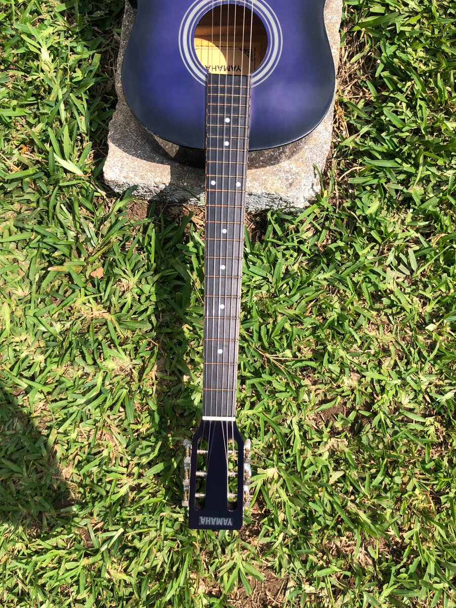 Guitare acoustique Yamaha bleue