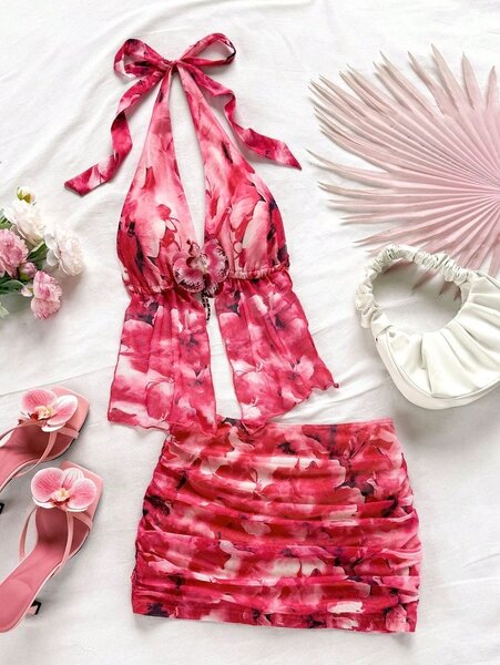 Ensemble maillot de bain fleuri