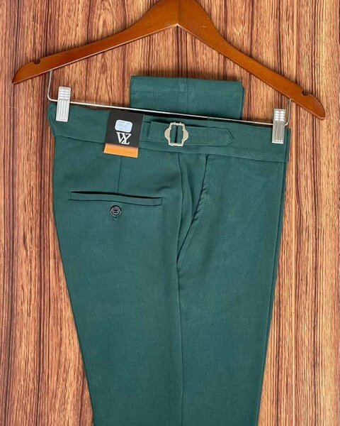 Pantalon slim vert élégant
