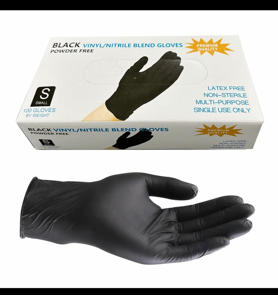 Gants en vinyle/nitrile noirs