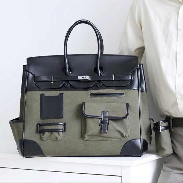 Sac à main Birkin luxe vert et noir