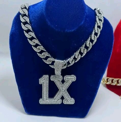 Collier Pendentif Strass "1X" Brillant