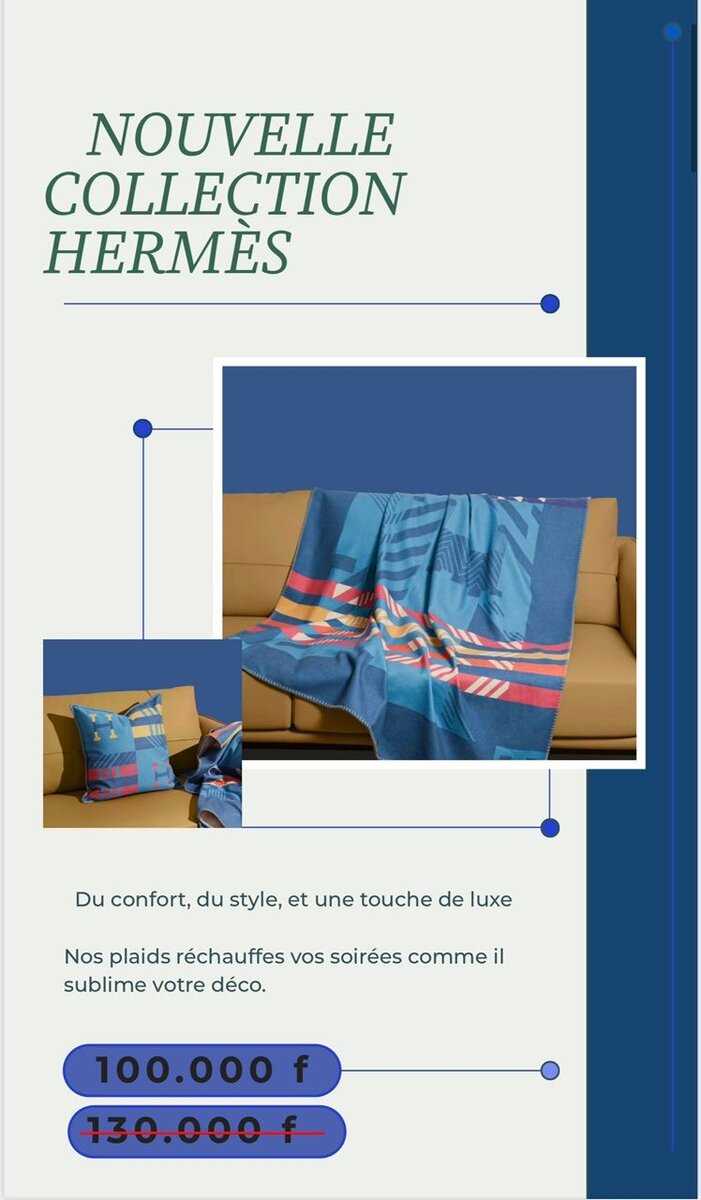 Plaid en Laine Hermès Luxe