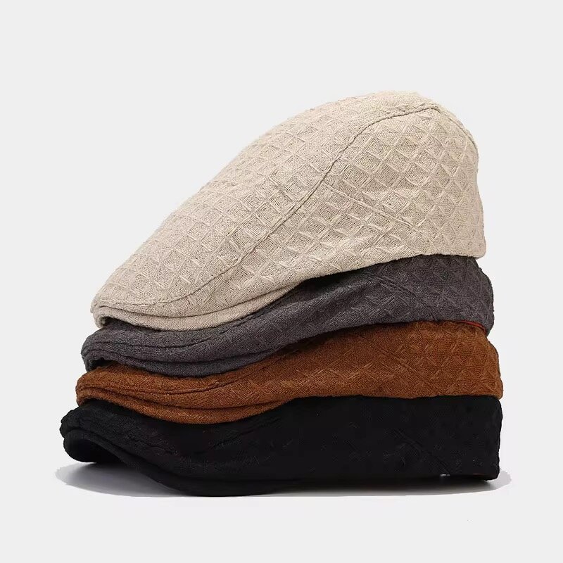 Casquette Plate en Lin Élégante