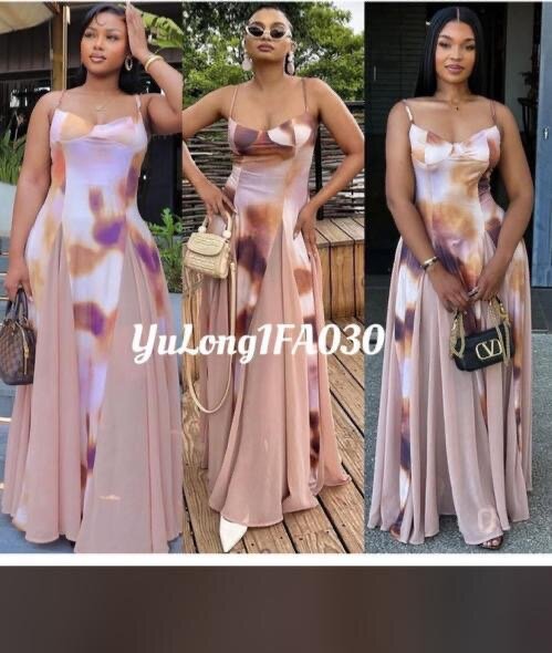 Robe longue en soie dégradée