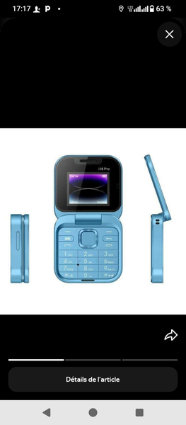 Téléphone portable débloqué bleu