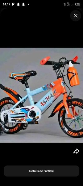 Vélo enfant orange et blanc