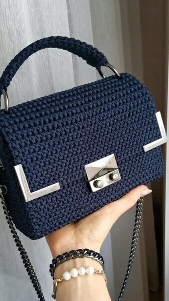 Sac à main tricoté femme