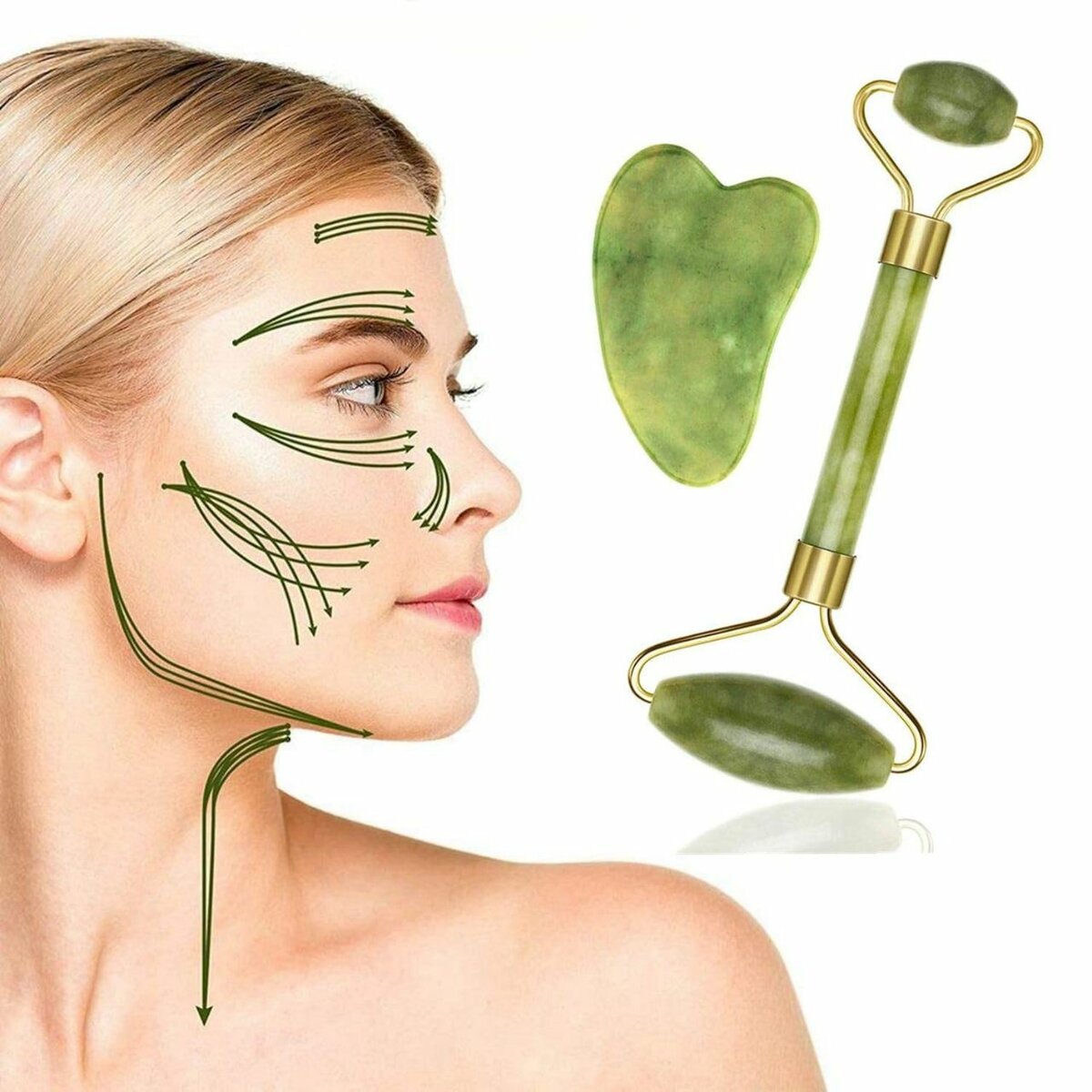 Rouleau et Gua Sha en Jade