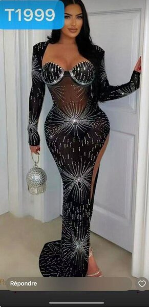 Robe soirée glamour noire