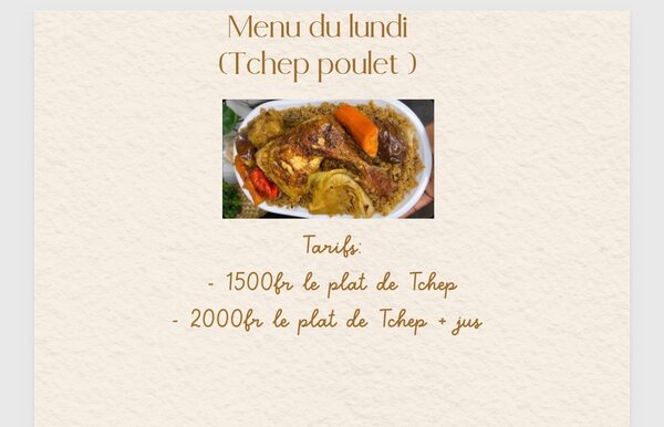 Plat de Tchep Poulet
