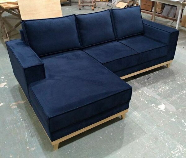 Canapé d'angle moderne bleu