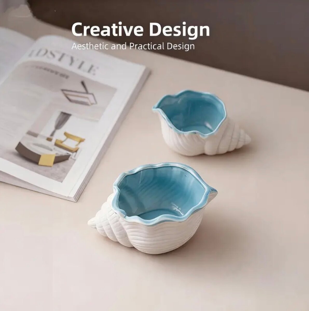 Coquillage décoratif en céramique