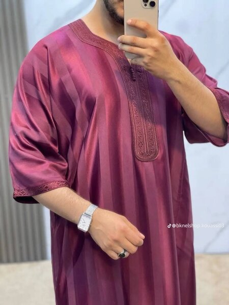 Thobe marocain homme rose