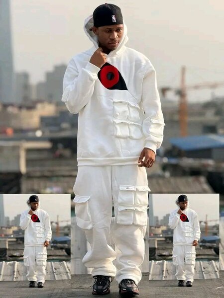 Ensemble survêtement cargo homme blanc