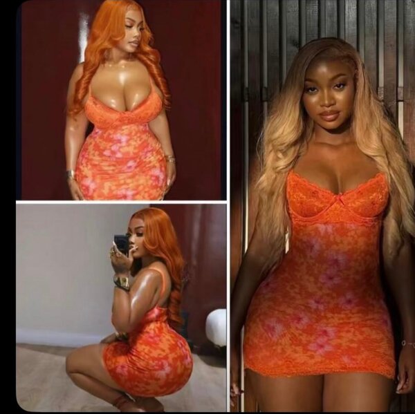 Robe moulante orange sexy