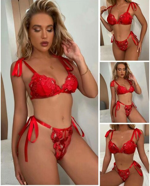 Ensemble lingerie rouge sexy