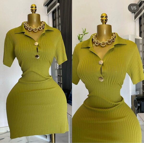 Robe Pull Élégante Verte