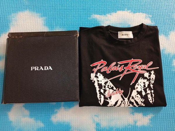 T-shirt noir Prada homme