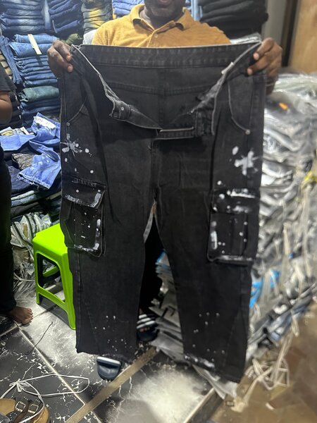 Jean noir cargo style streetwear