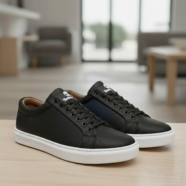 Chaussures basses en cuir noir pour homme