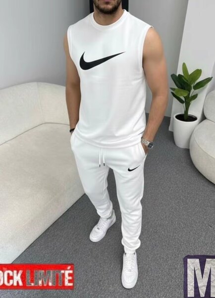 Ensemble de sport blanc unisexe