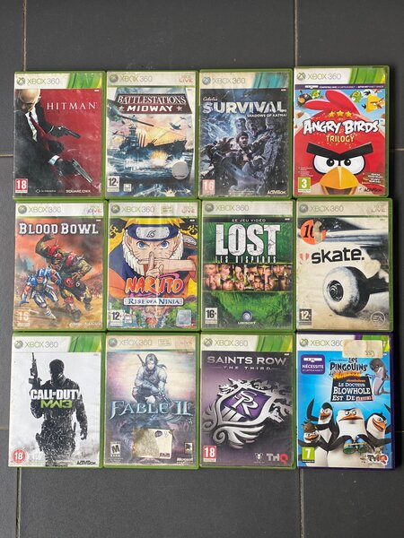 Lot de jeux XBOX 360 variés