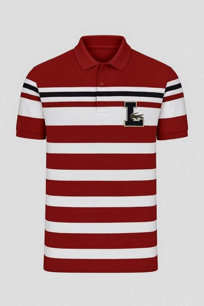 Polo Rayé Rouge Homme