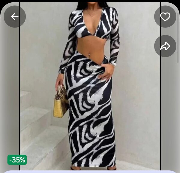 Ensemble jupe et haut imprimé zèbre